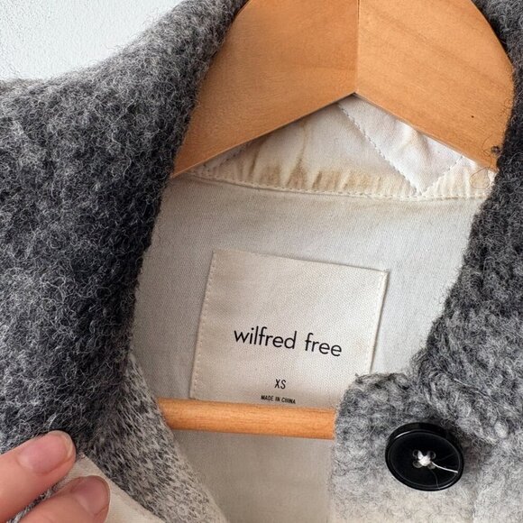 Aritzia Wilfred Free Midi Wool Plaid Ganna Shacket Long Black White Size XS - Picture 7 of 8